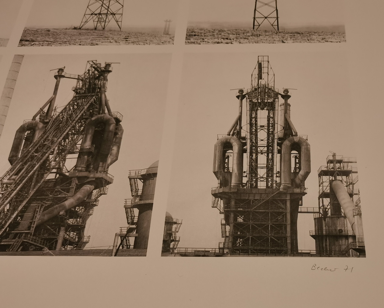 Bernd & Hilla Becher Hochspannungsmast und Fördertürme Signatur