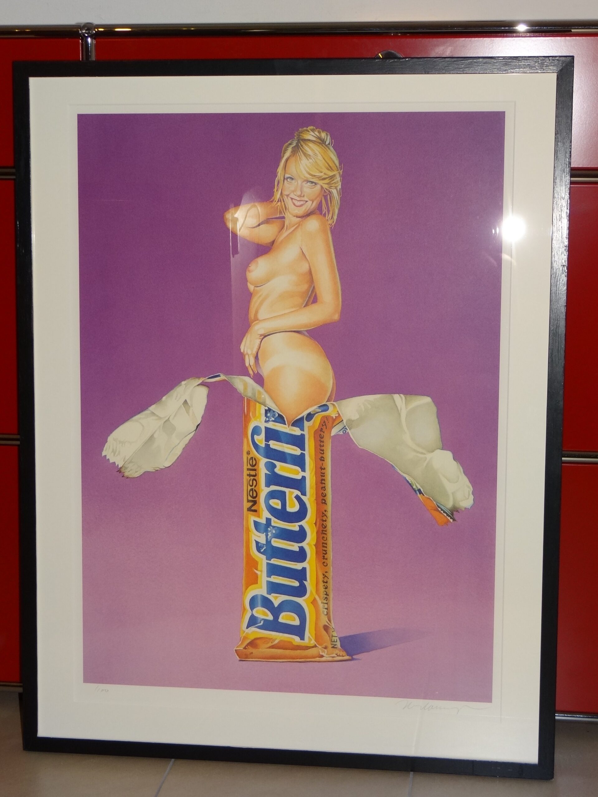 Mel Ramos Miss Butterfinger mit Rahmen