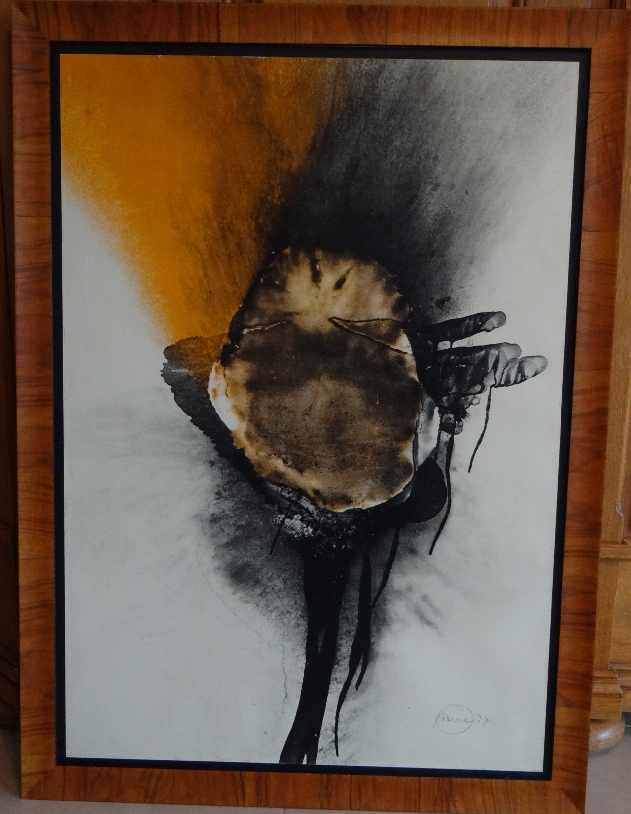 otto piene feuerblume mit rahmen