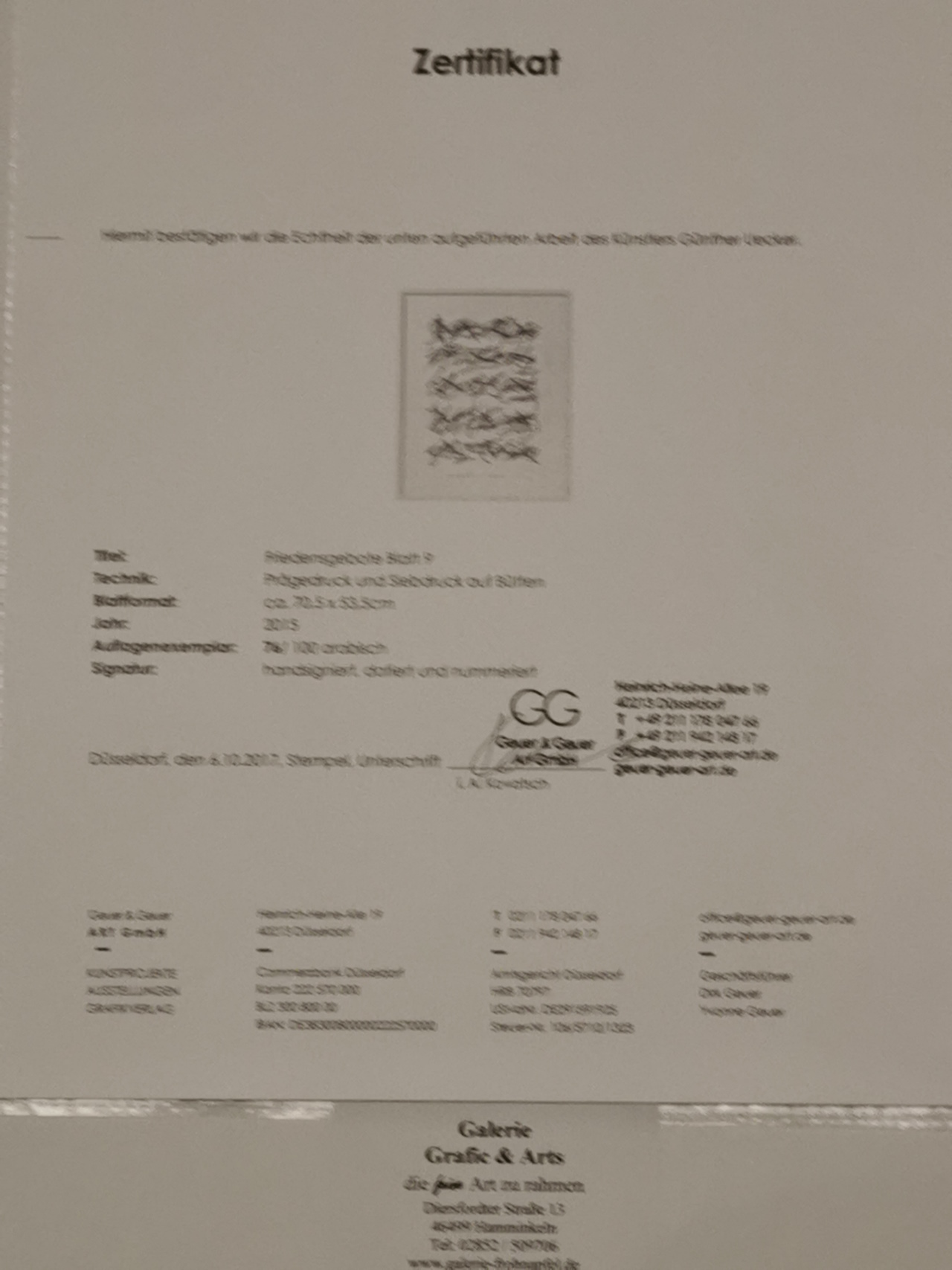 guenther-uecker-friedensgebote-zertifikat